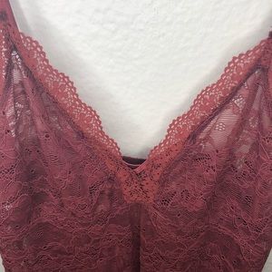 Red lace bodysuit